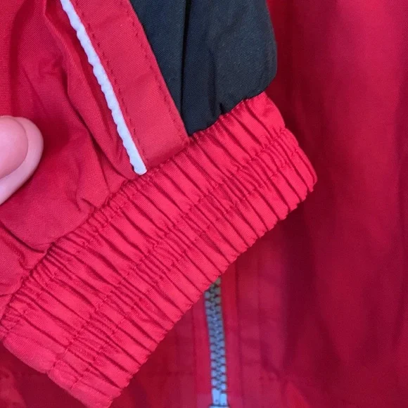Vintage 90s XNT size 4 cape cod woven lined zip up red navy wind jacket vest EUC